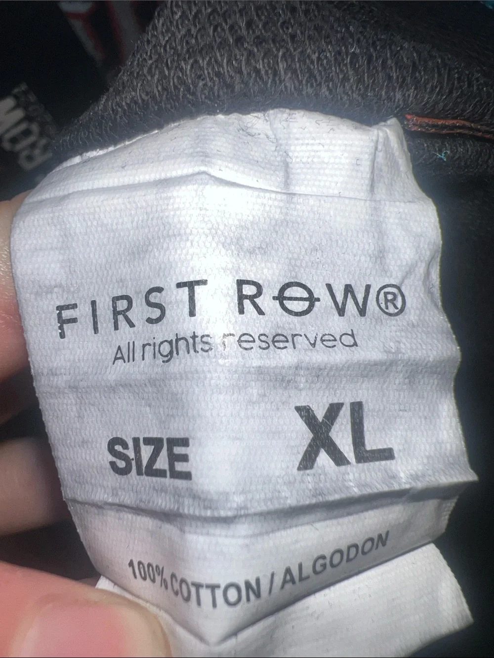 First Row Graphic Lightning Print Alien cropped shirt with rhinestones